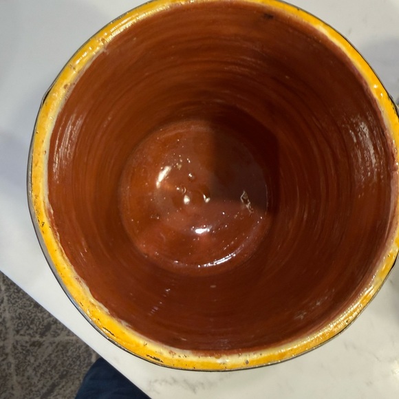 Handcrafted Ceramic Jar with Blue and Yellow Design - Picture 5 of 5